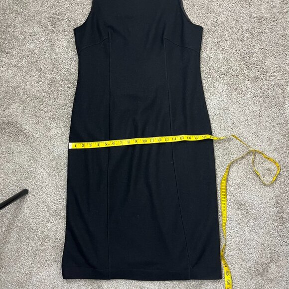 Banana Republic Black 100% Wool Mock Neck Sleeveless Midi Length Dress - Picture 9 of 11